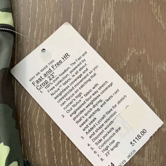 Lululemon Fast and Free HR Crop 23" tights in camo print - Picture 3 of 6